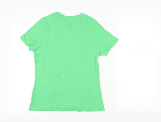 John Lewis Green T-Shirt, Size 14, Basic Cotton Tee