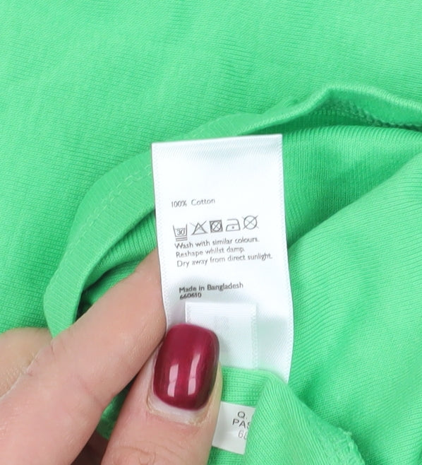 John Lewis Green T-Shirt, Size 14, Basic Cotton Tee