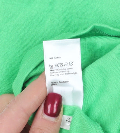 John Lewis Green T-Shirt, Size 14, Basic Cotton Tee