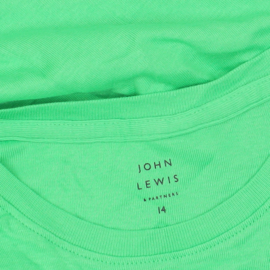 John Lewis Green T-Shirt, Size 14, Basic Cotton Tee