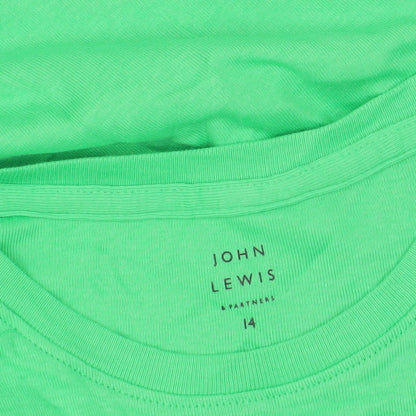 John Lewis Green T-Shirt, Size 14, Basic Cotton Tee