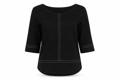 Womens UK Size 2XS Zara Black Basic Blouse