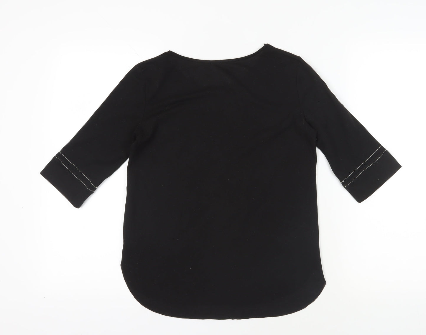 Womens UK Size 2XS Zara Black Basic Blouse