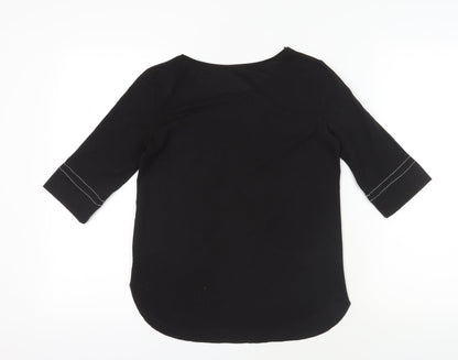 Womens UK Size 2XS Zara Black Basic Blouse