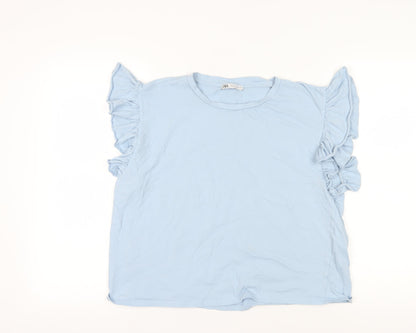 Womens UK Size L Zara Blue Basic T-Shirt