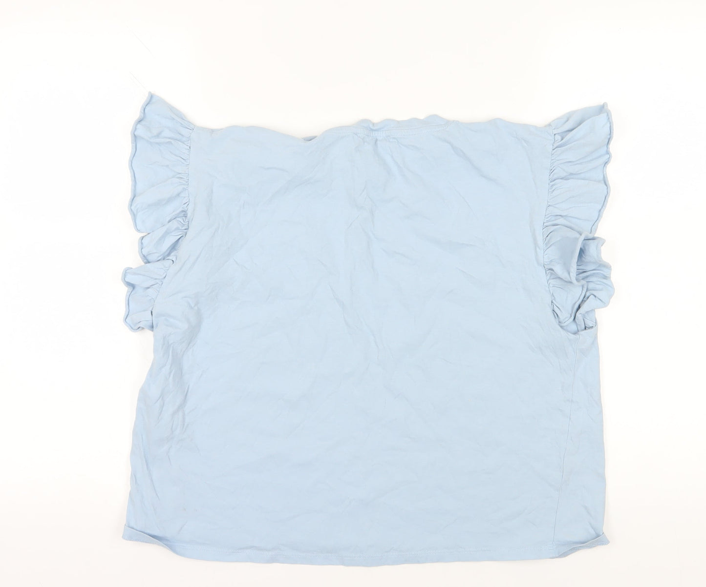 Womens UK Size L Zara Blue Basic T-Shirt
