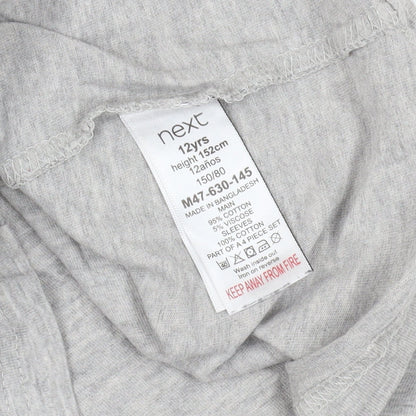 Next Boys Grey T-Shirt, Size 12 Years - Short Sleeve Crew Neck