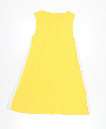 Pull & Bear Yellow Cotton Sleeveless Tank Dress Size 6