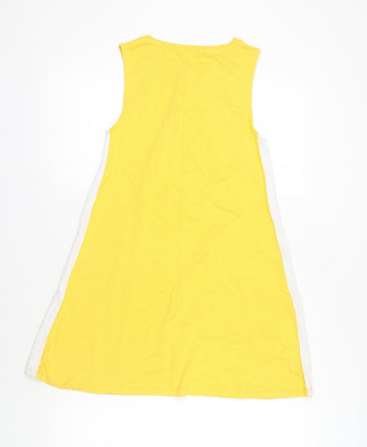 Pull & Bear Yellow Cotton Sleeveless Tank Dress Size 6
