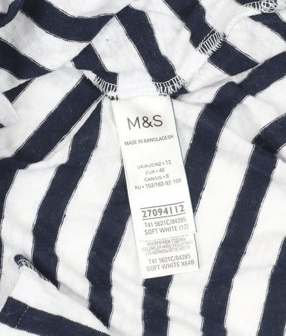 Womens UK Size 12 Marks and Spencer White Basic T-Shirt