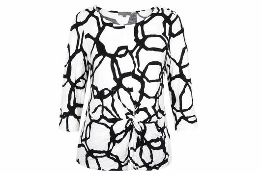 Front view of Marks & Spencer Geometric Blouse, size 16, 3/4 Sleeve