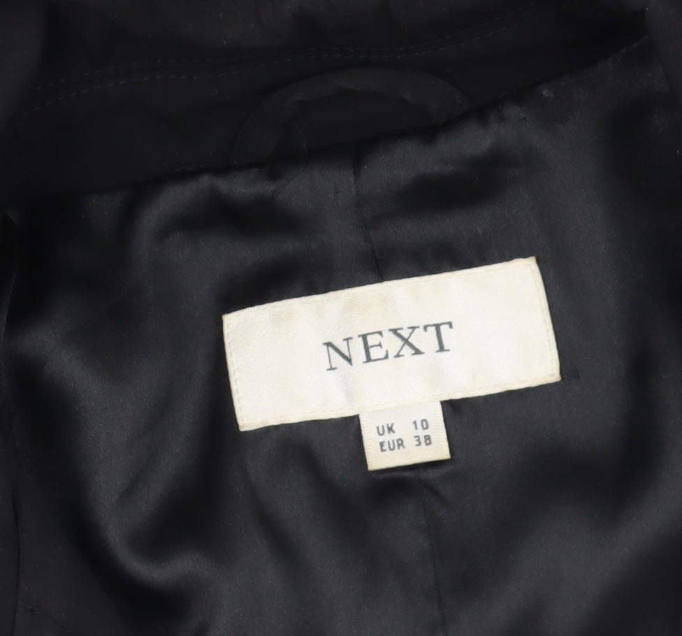Womens UK Size 10 NEXT Black Overcoat