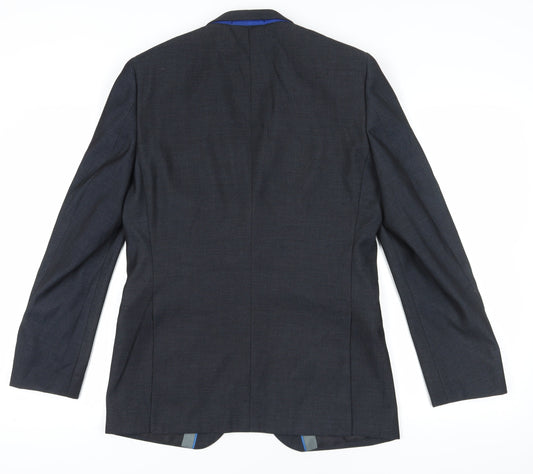 Mens UK Size 38 ONESIX5IVE Regular Black Suit Jacket