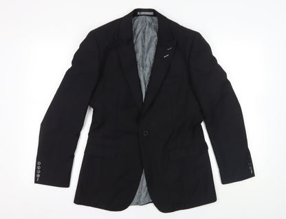 Mens UK Size 38 Red Herring Regular Black Suit Jacket