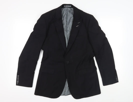 Mens UK Size 38 Red Herring Regular Black Suit Jacket