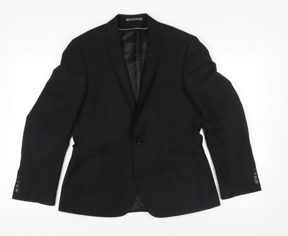 Mens UK Size 40 Burton Regular Black Suit Jacket