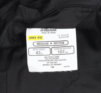 Mens UK Size 42 St Michael Regular Black Suit Tuxedo