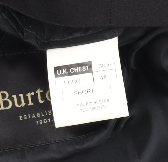 Mens UK Size 38 Burton Regular Black Suit Jacket