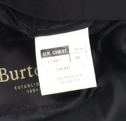 Mens UK Size 38 Burton Regular Black Suit Jacket