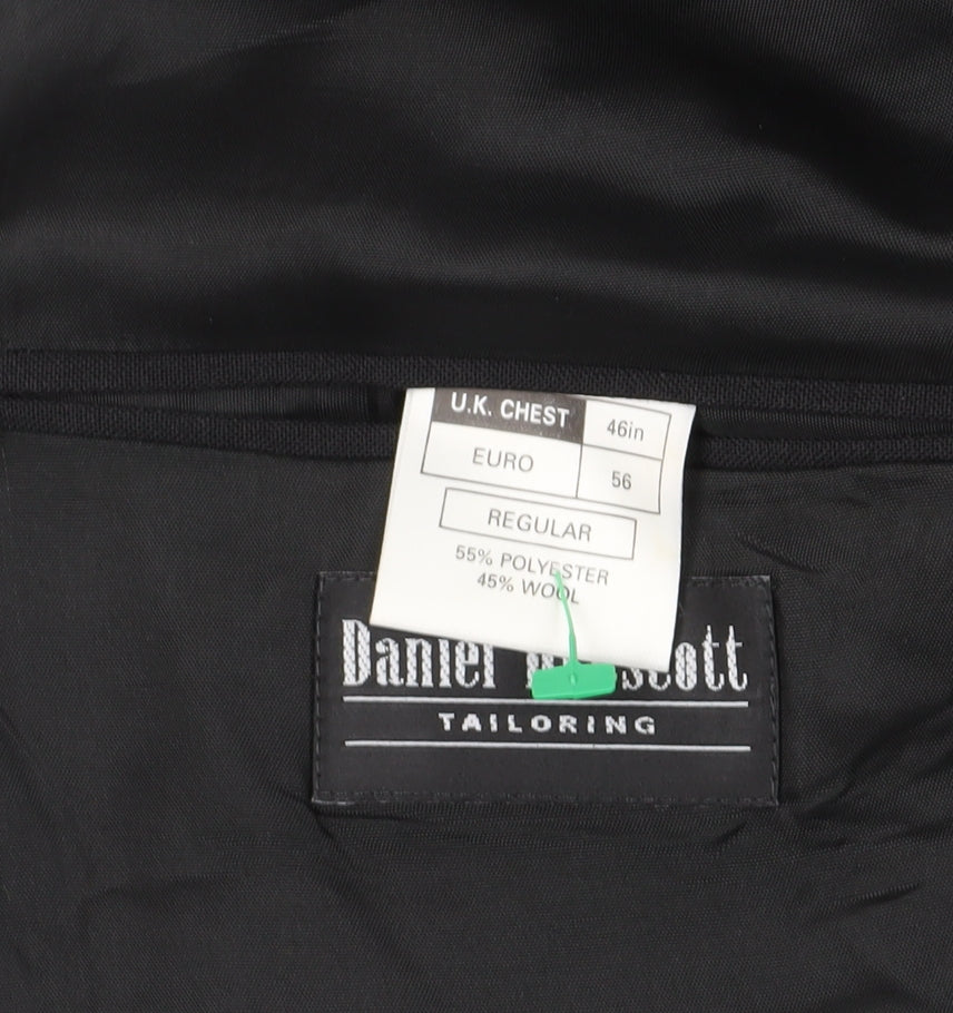 Mens UK Size 46 Daniel Drescott Regular Black Suit Jacket
