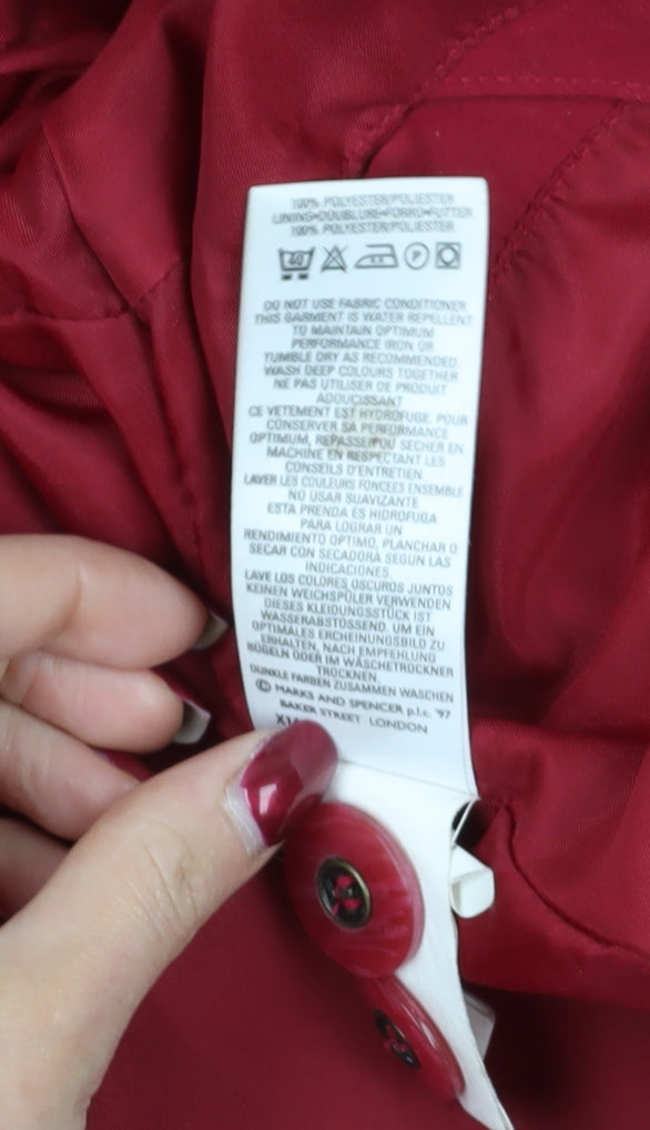 Womens UK Size 14 Marks and Spencer Red Overcoat