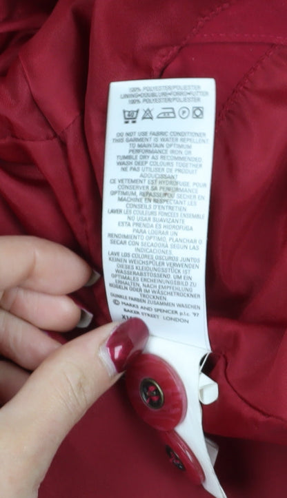 Womens UK Size 14 Marks and Spencer Red Overcoat