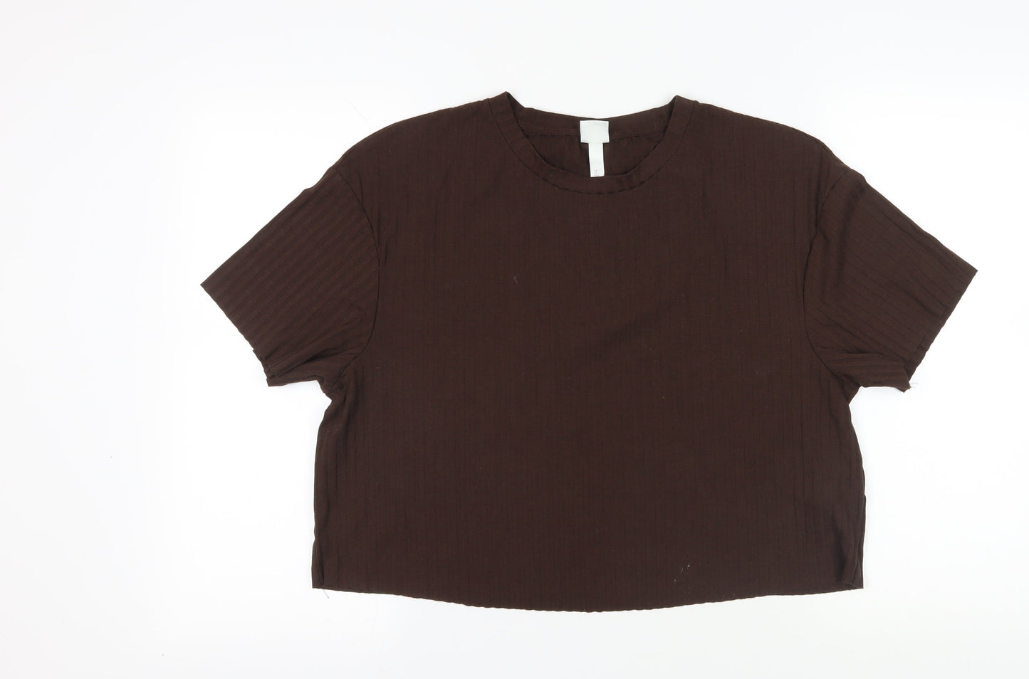 Womens UK Size L H&M Brown Basic T-Shirt