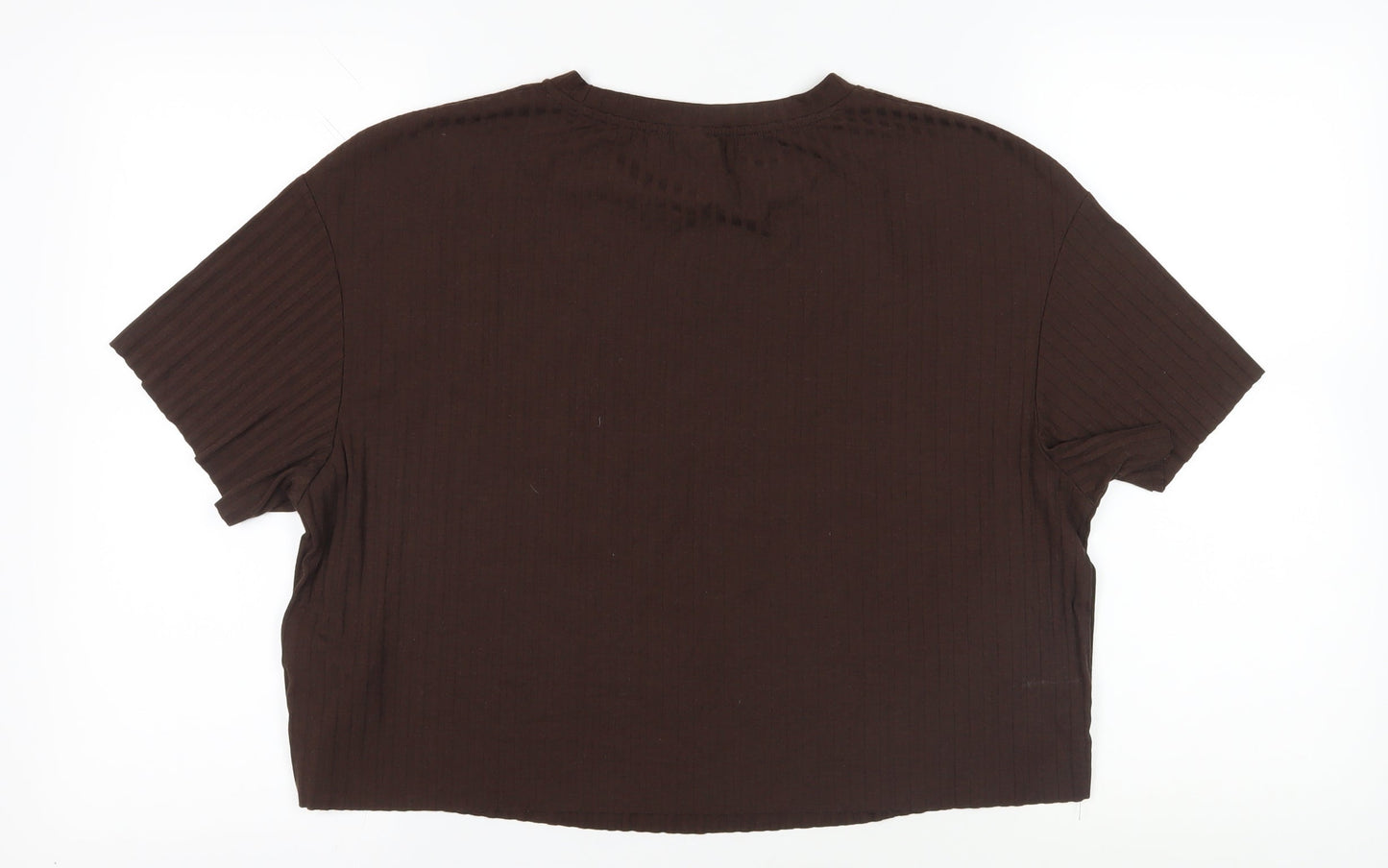 Womens UK Size L H&M Brown Basic T-Shirt