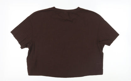 Womens UK Size L H&M Brown Basic T-Shirt