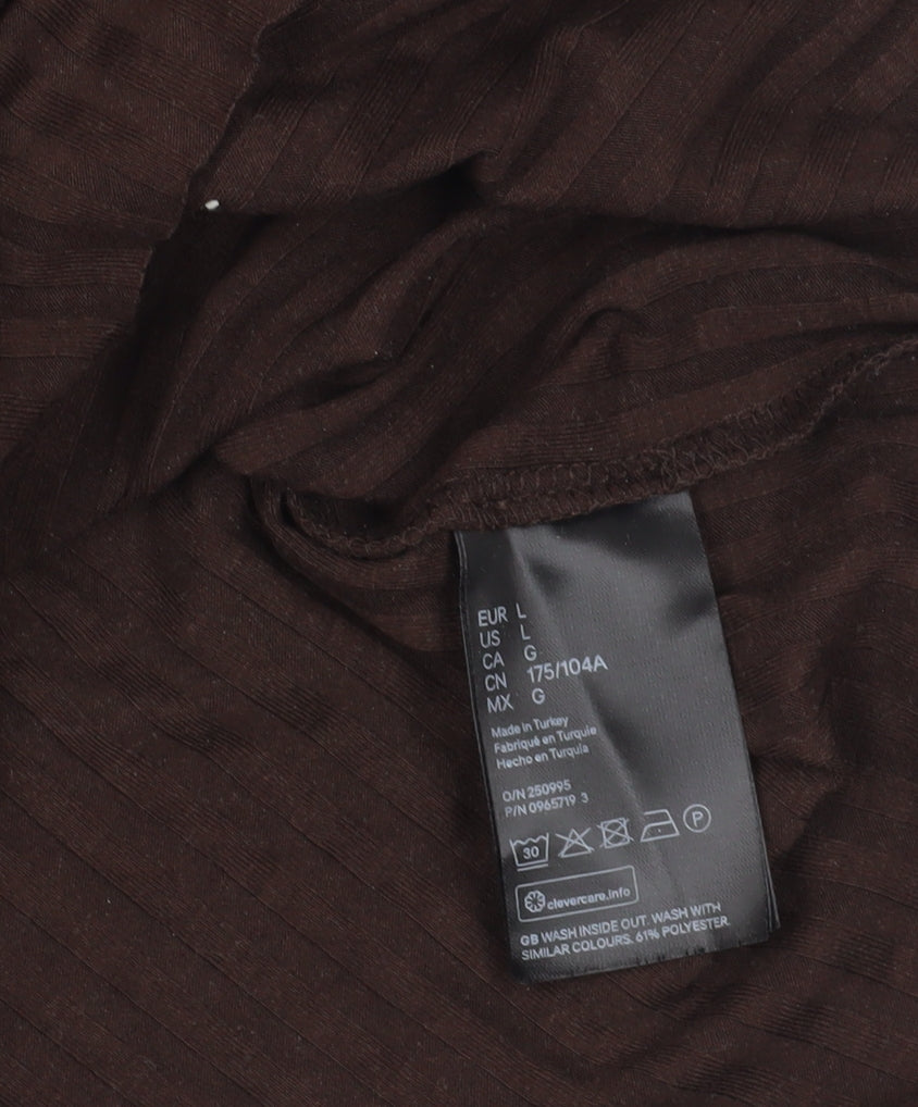 Womens UK Size L H&M Brown Basic T-Shirt