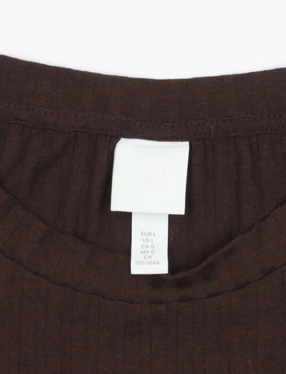 Womens UK Size L H&M Brown Basic T-Shirt