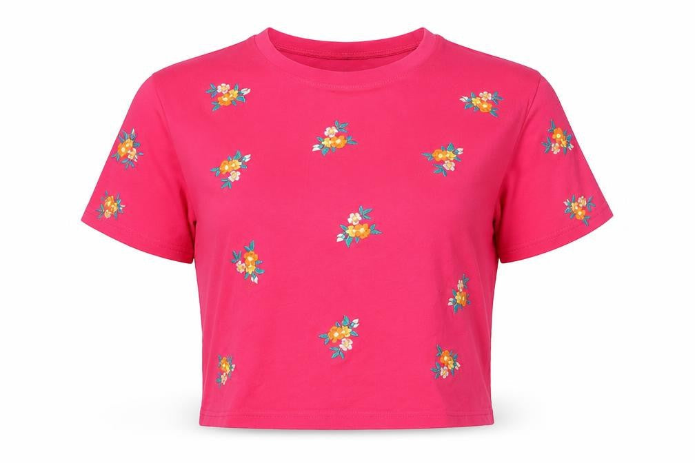 Womens UK Size 14 New Look Pink Basic T-Shirt