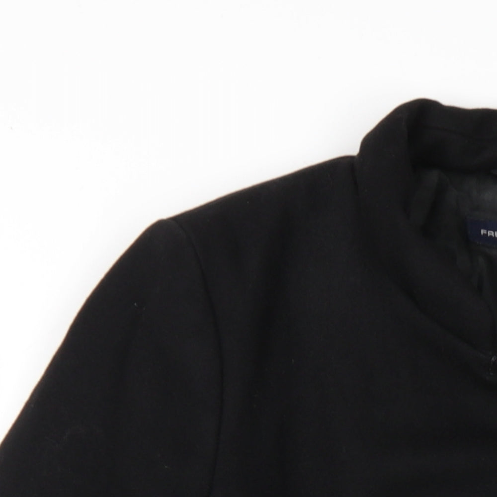 Womens UK Size 8 French Connection Black Overcoat