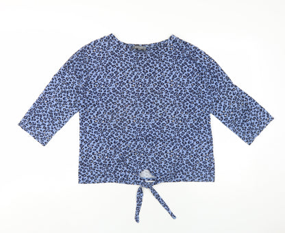 Womens UK Size 12 Principles Blue Basic T-Shirt