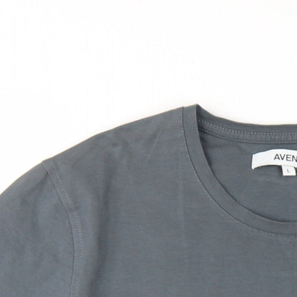 Avenzi Mens Grey Cotton T-Shirt Size L Round Neck