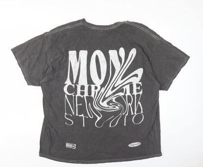 Womens UK Size XL Topshop Grey Basic T-Shirt
