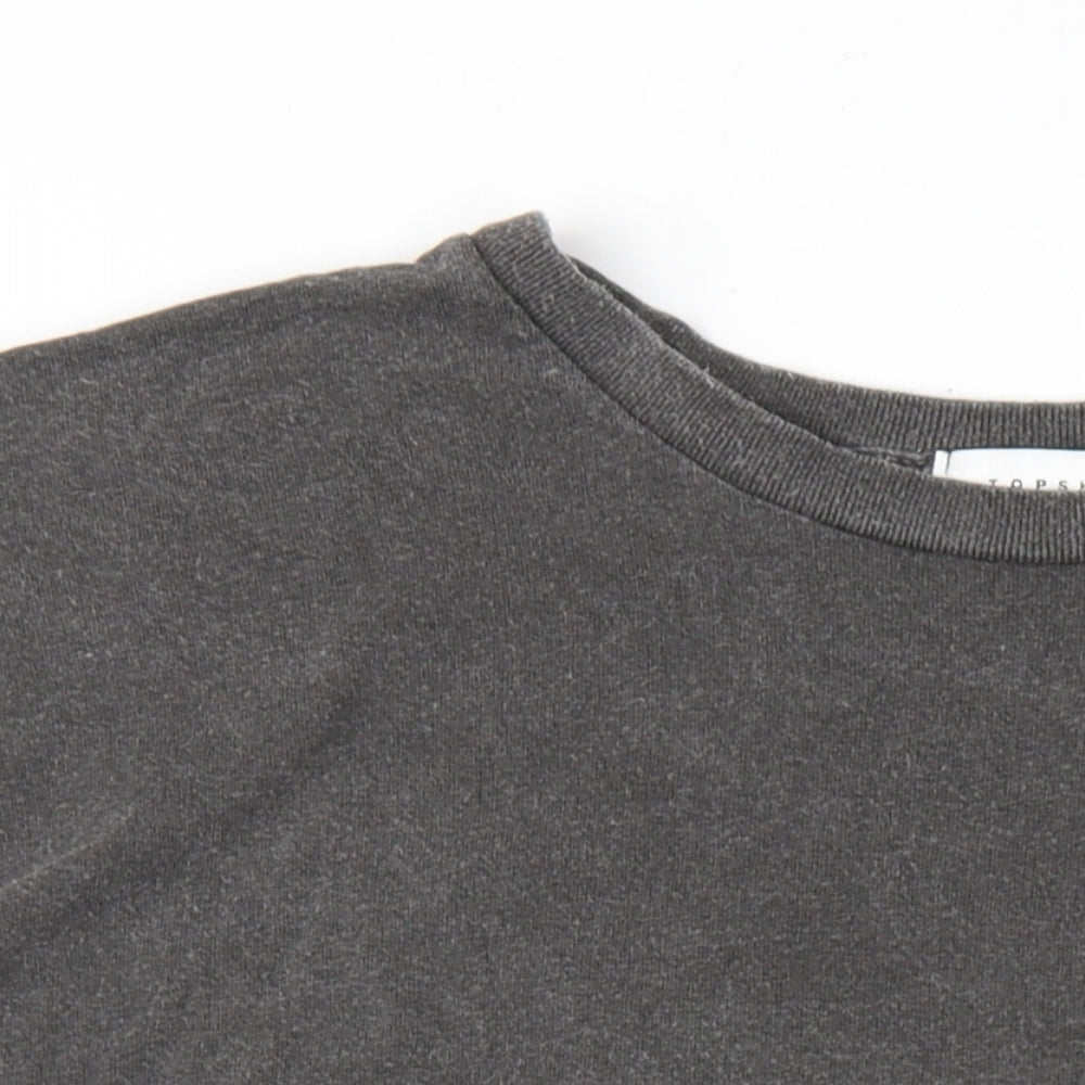 Womens UK Size XL Topshop Grey Basic T-Shirt