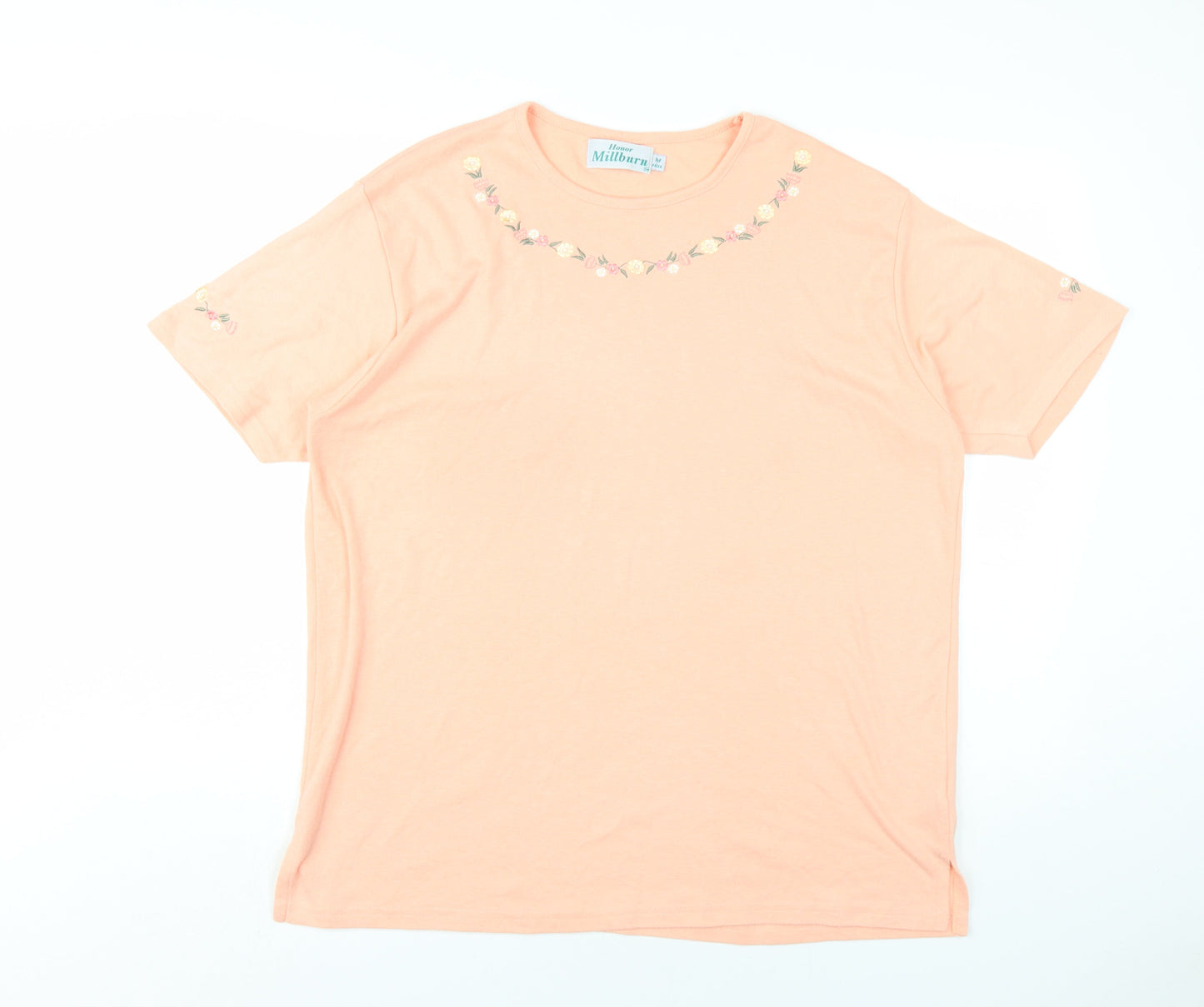 EWM Womens Pink Polyester Basic T-Shirt Size 14 Round Neck