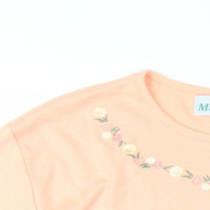 EWM Womens Pink Polyester Basic T-Shirt Size 14 Round Neck