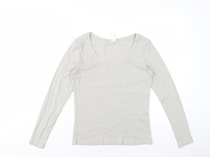 Womens UK Size L H&M Grey Basic T-Shirt