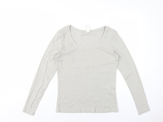 Womens UK Size L H&M Grey Basic T-Shirt