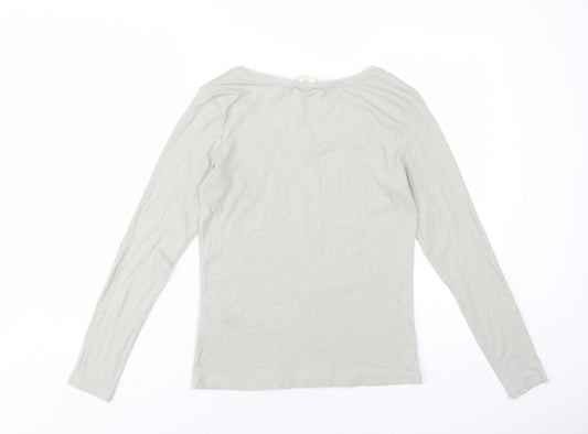 Womens UK Size L H&M Grey Basic T-Shirt