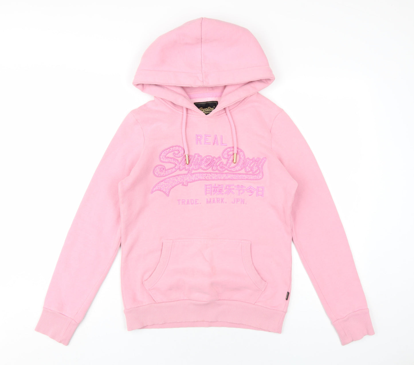 Superdry Womens Pink Cotton Pullover Hoodie Size 8 Pullover