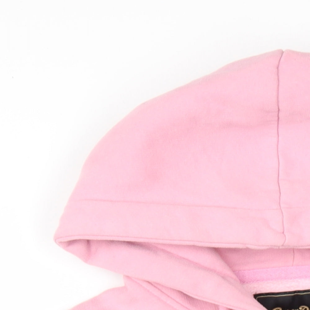 Superdry Womens Pink Cotton Pullover Hoodie Size 8 Pullover