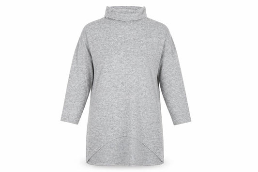 Mitzy Womens Grey Polyester Jumper Dress Size M Roll Neck Pullover