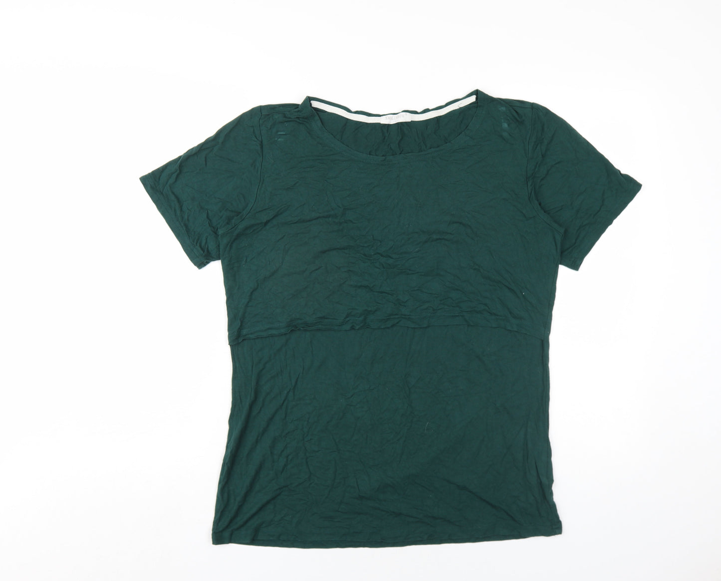 Womens UK Size L Small Show Green Basic T-Shirt