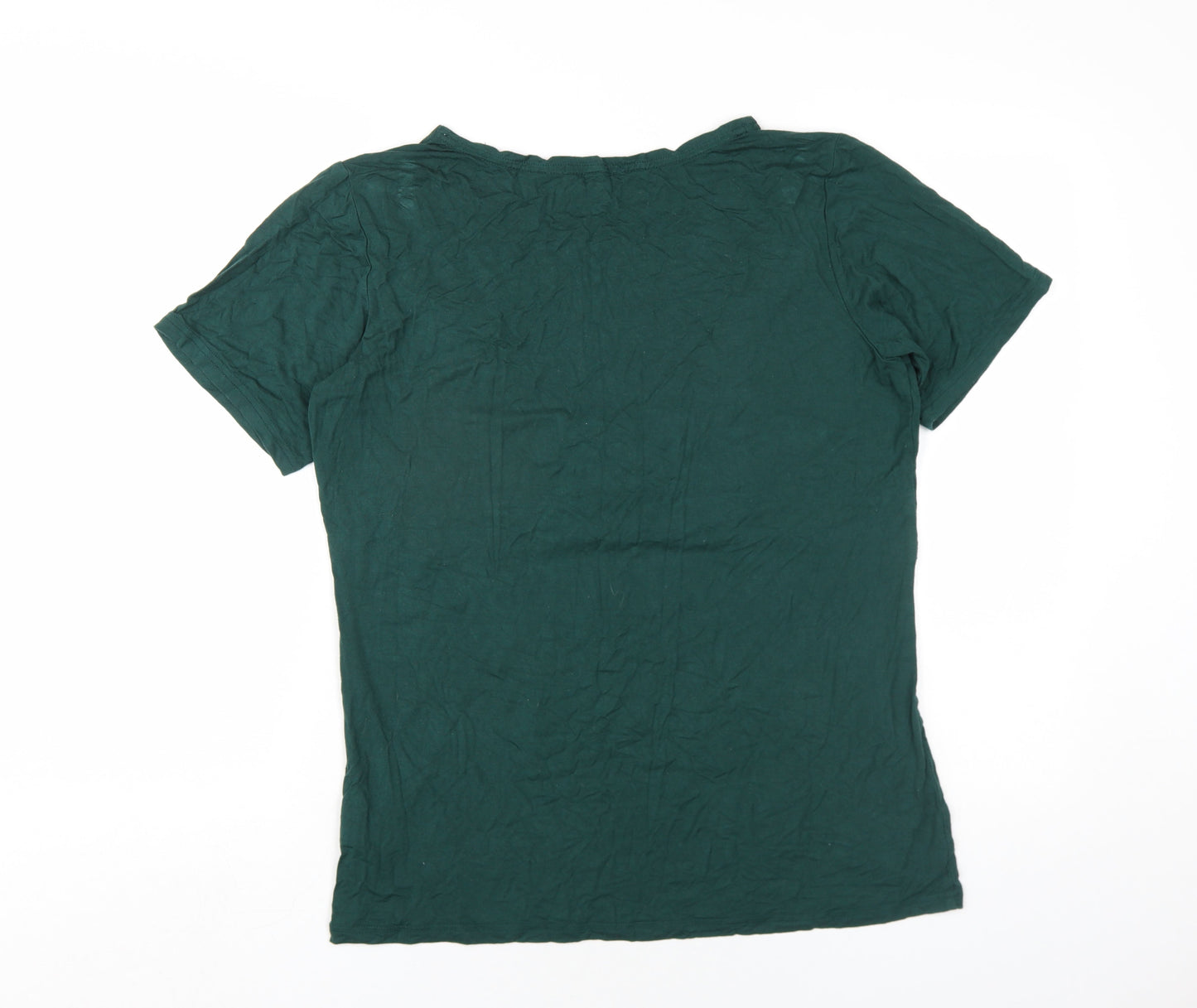Womens UK Size L Small Show Green Basic T-Shirt