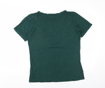 Womens UK Size L Small Show Green Basic T-Shirt