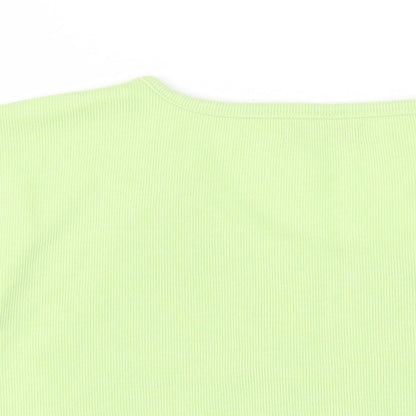 Bonmarché Womens Green Polyester Basic T-Shirt Size L Round Neck