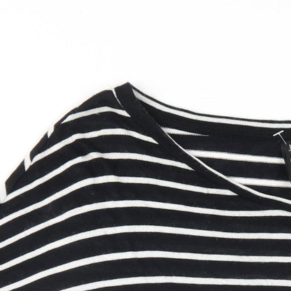 Womens UK Size M Stradivarius Black Basic T-Shirt